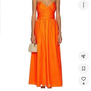 Vibrant Strapless Orange Dress